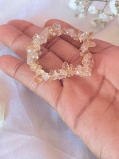 Citrine Crystal Chip Bracelet | Abundance Prosperity Gemstone Jewelry