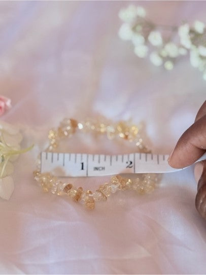 Citrine Crystal Chip Bracelet | Abundance Prosperity Gemstone Jewelry