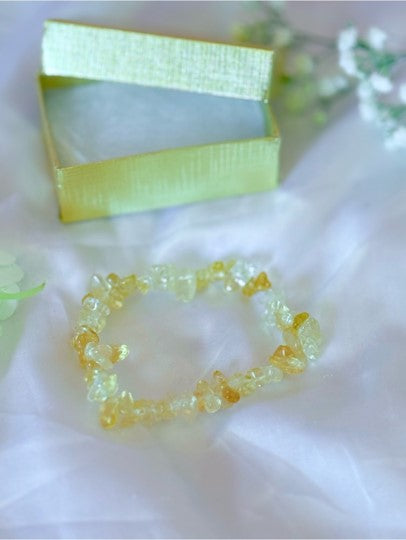 Citrine Crystal Chip Bracelet | Abundance Prosperity Gemstone Jewelry