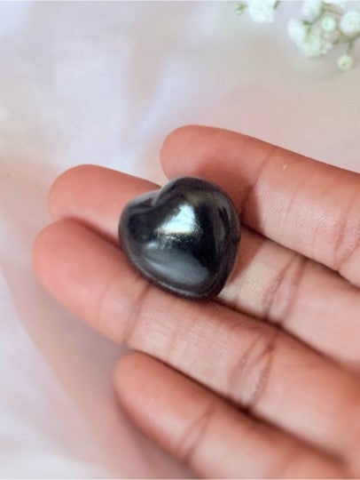 Black Obsidian Crystal Heart | Protection Grounding Pocket Stone