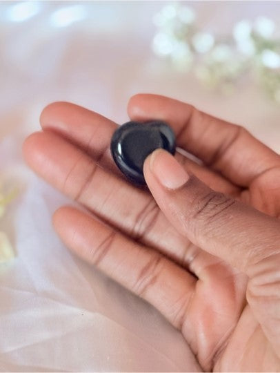 Black Obsidian Crystal Heart | Protection Grounding Pocket Stone