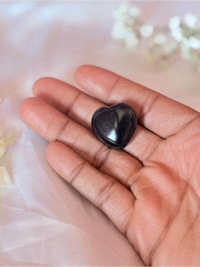 Black Obsidian Crystal Heart | Protection Grounding Pocket Stone