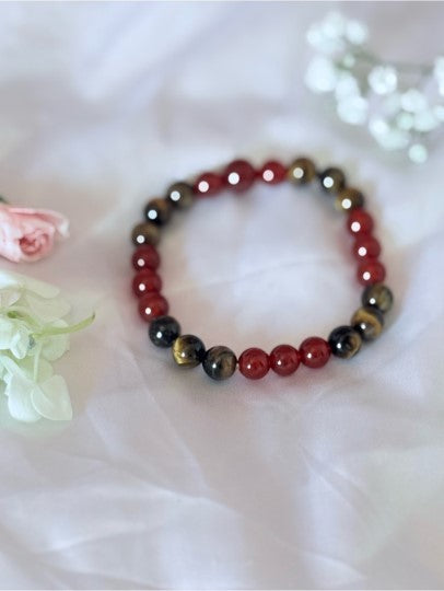 Carnelian & Tiger’s Eye Crystal Bracelet | Confidence Gemstone Jewelry
