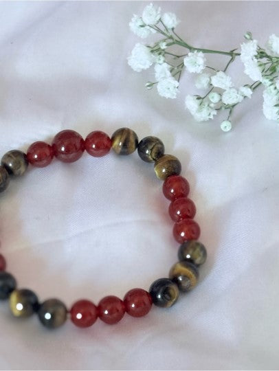 Carnelian & Tiger’s Eye Crystal Bracelet | Confidence Gemstone Jewelry