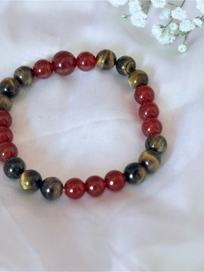 Carnelian & Tiger’s Eye Crystal Bracelet | Confidence Gemstone Jewelry