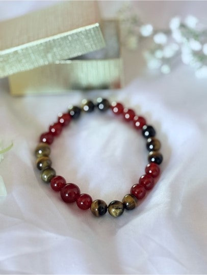 Carnelian & Tiger’s Eye Crystal Bracelet | Confidence Gemstone Jewelry