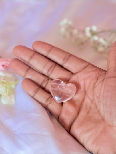 Small Rose Quartz Crystal Heart | Self Love Pocket Stone Spiritual Gift
