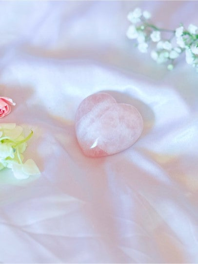 Large Rose Quartz Crystal Heart | Self Love Pink Crystal Palm Stone