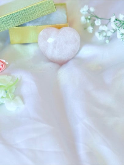 Large Rose Quartz Crystal Heart | Self Love Pink Crystal Palm Stone
