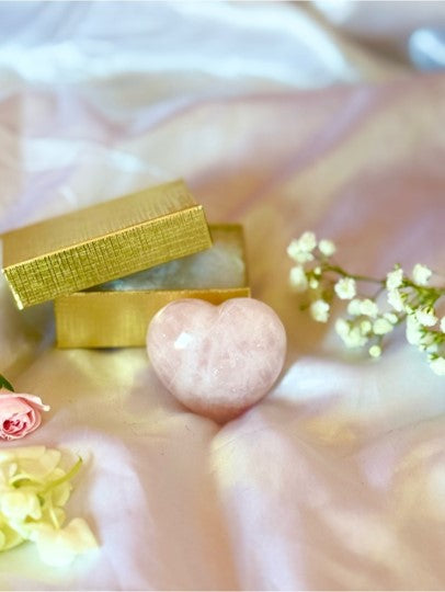 Large Rose Quartz Crystal Heart | Self Love Pink Crystal Palm Stone