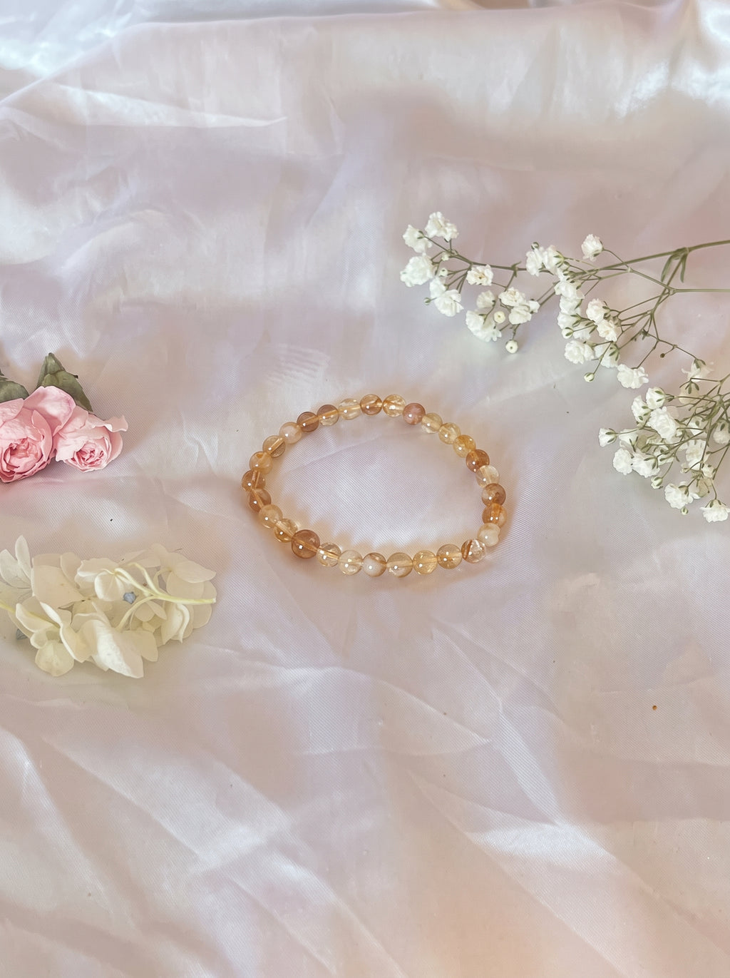 Citrine Crystal Bracelet 6mm, Natural Gemstone, Abundance Jewelry Gift