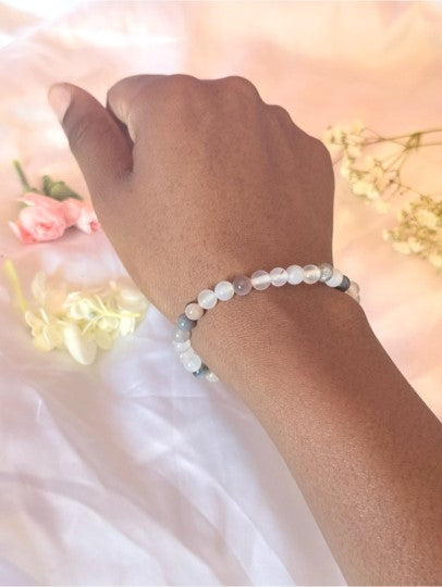 Labradorite & Rose Quartz Crystal Bracelet | Love Intuition Gemstone