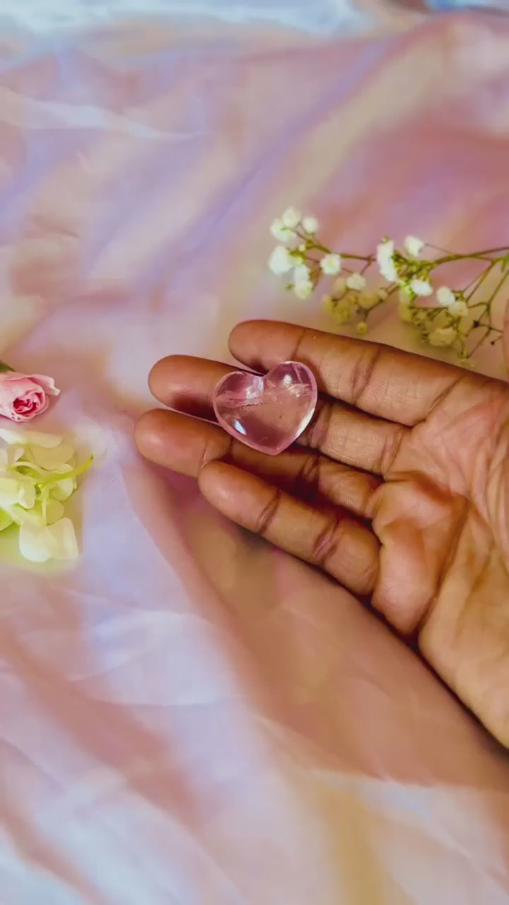 Small Rose Quartz Crystal Heart | Self Love Pocket Stone Spiritual Gift
