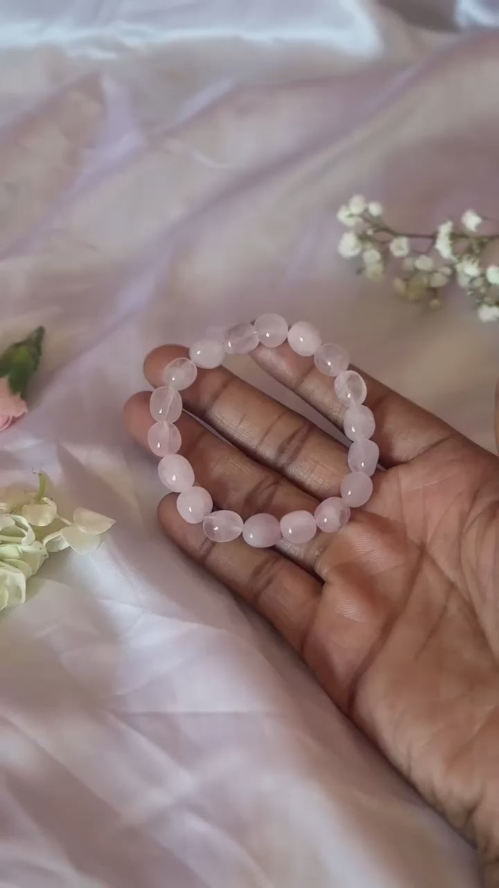 Rose Quartz Crystal Bracelet | Self Love Pink Gemstone Jewelry