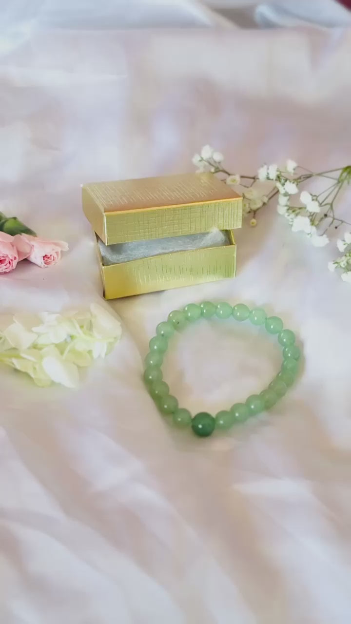 Green Aventurine Crystal Bracelet | Luck Abundance Gemstone Jewelry