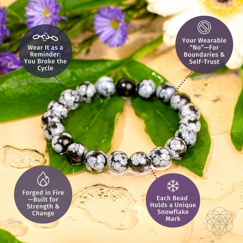 The Pattern Breaker – Snowflake Obsidian Bracelet